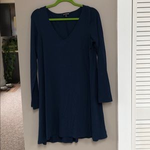 Express navy blue long sleeve T shirt dress